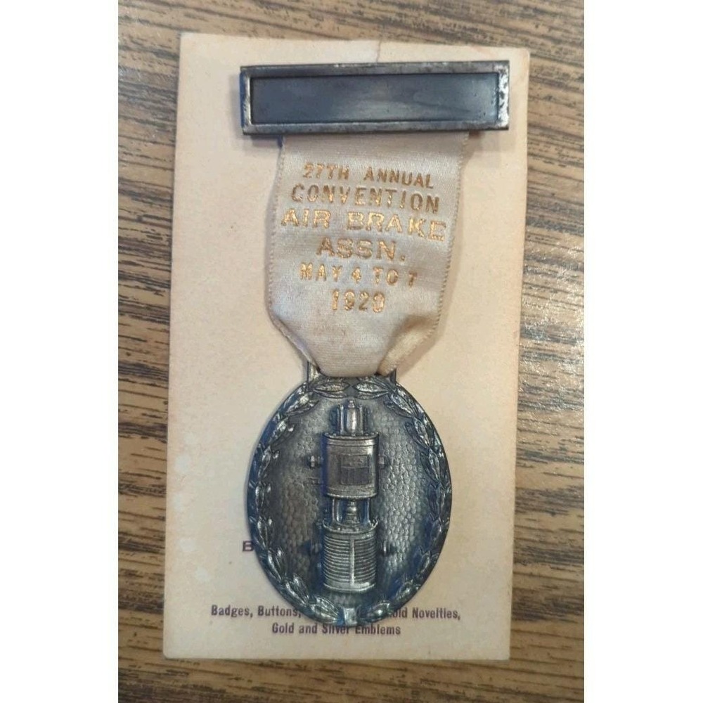 Antique 27th Annual Convention Air Brake Association 1920 Convention Pin Medal